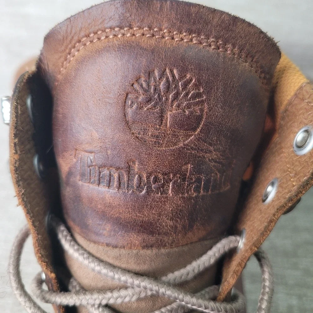 Timberland Redwood Falls Waterproof Moc Toe Boots Mens 8 Brown Leather